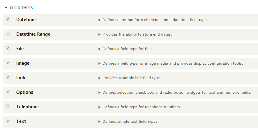 Field types