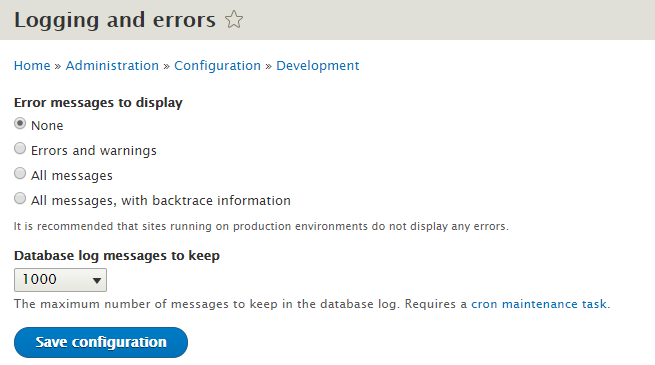 Logging and errors