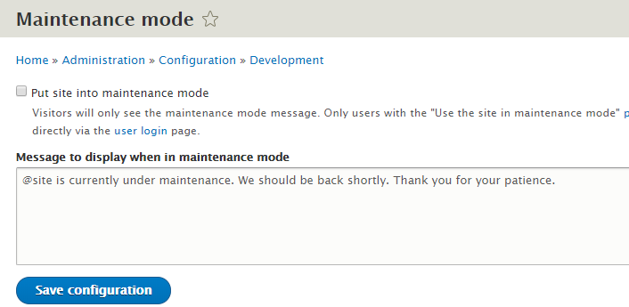 Maintenance mode