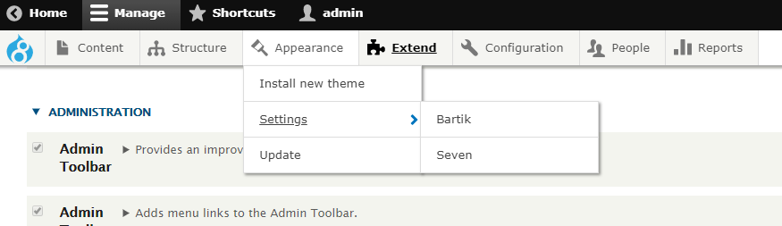 Admin Toolbar