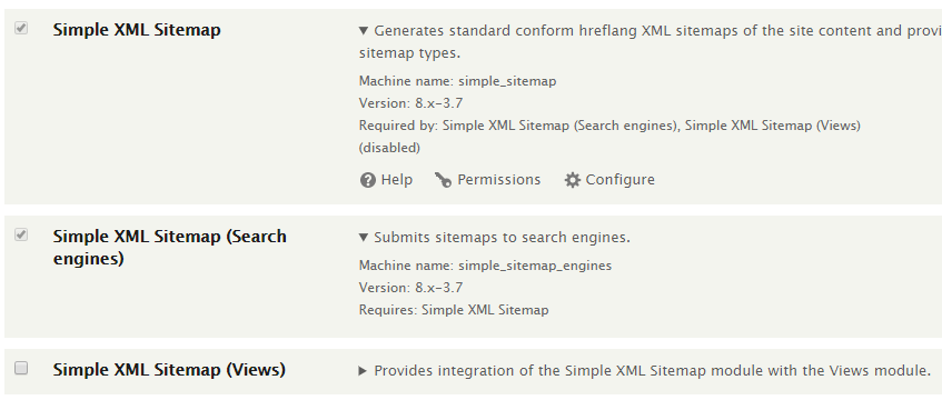 Simple XML sitemap extend