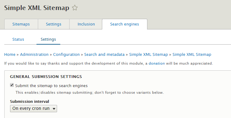 Simple XML sitemap search engines