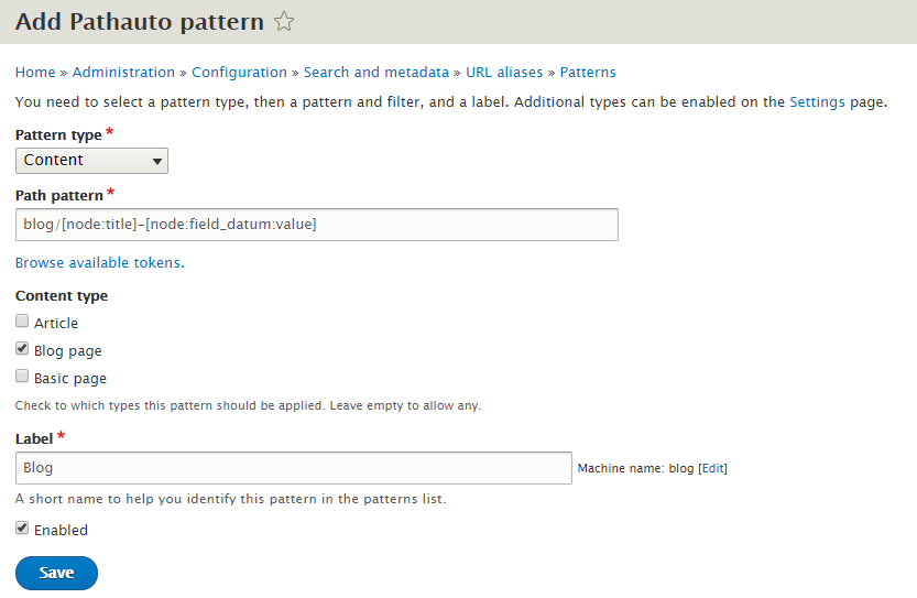 Pathauto pattern