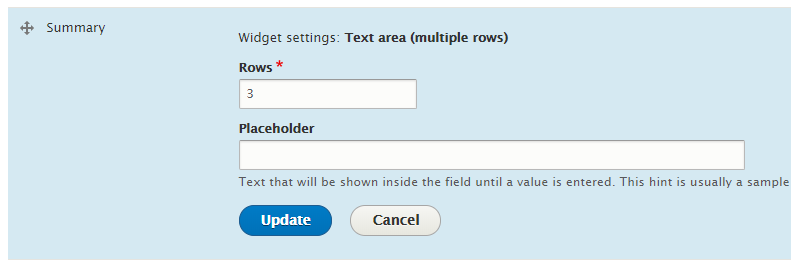 Manage form display summary