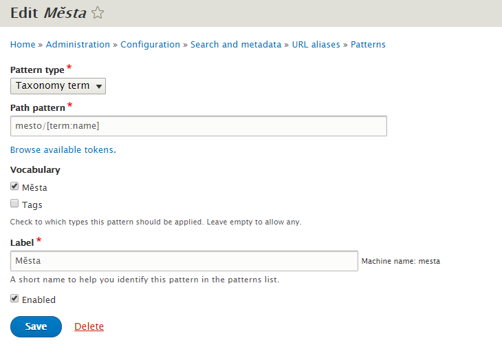 Pathauto pattern taxonomy