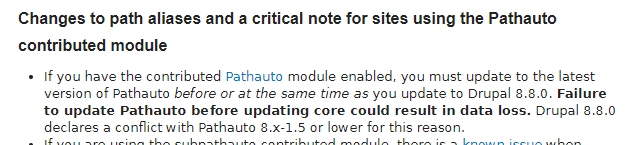 Drupal core Pathauto