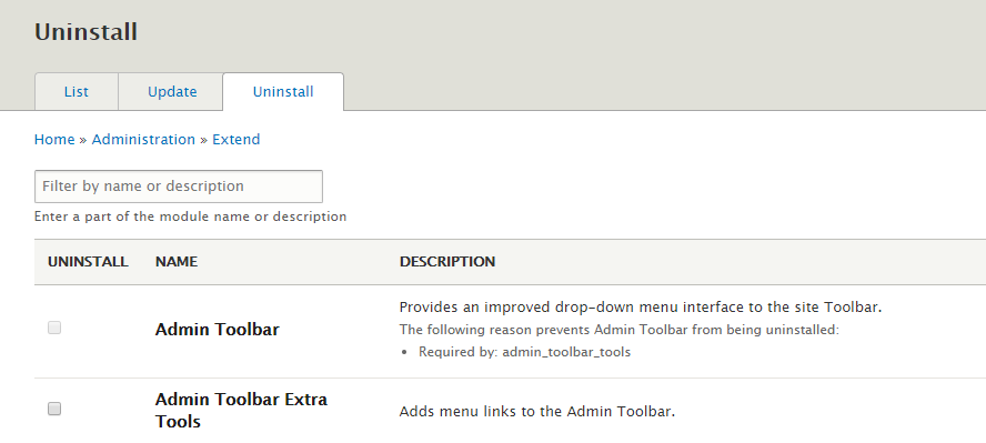 Module Uninstall