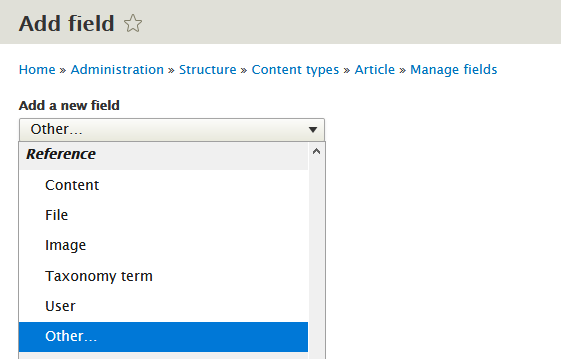 Add field reference other