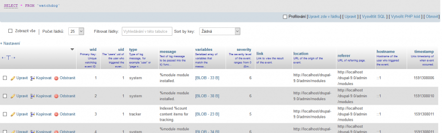 Database Logging sql