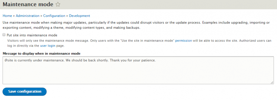 Maintenance mode