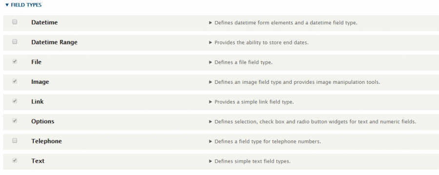 Field types