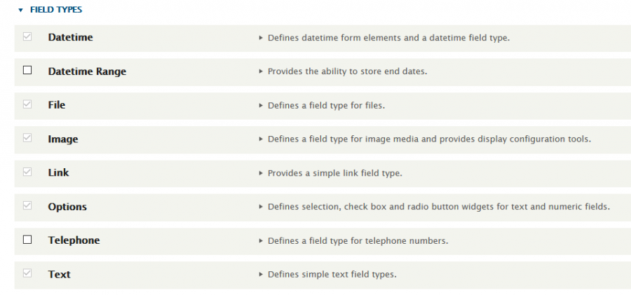 Field types