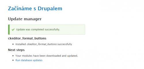 Update was completed successfully