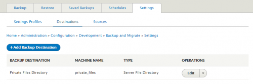Backup Destination